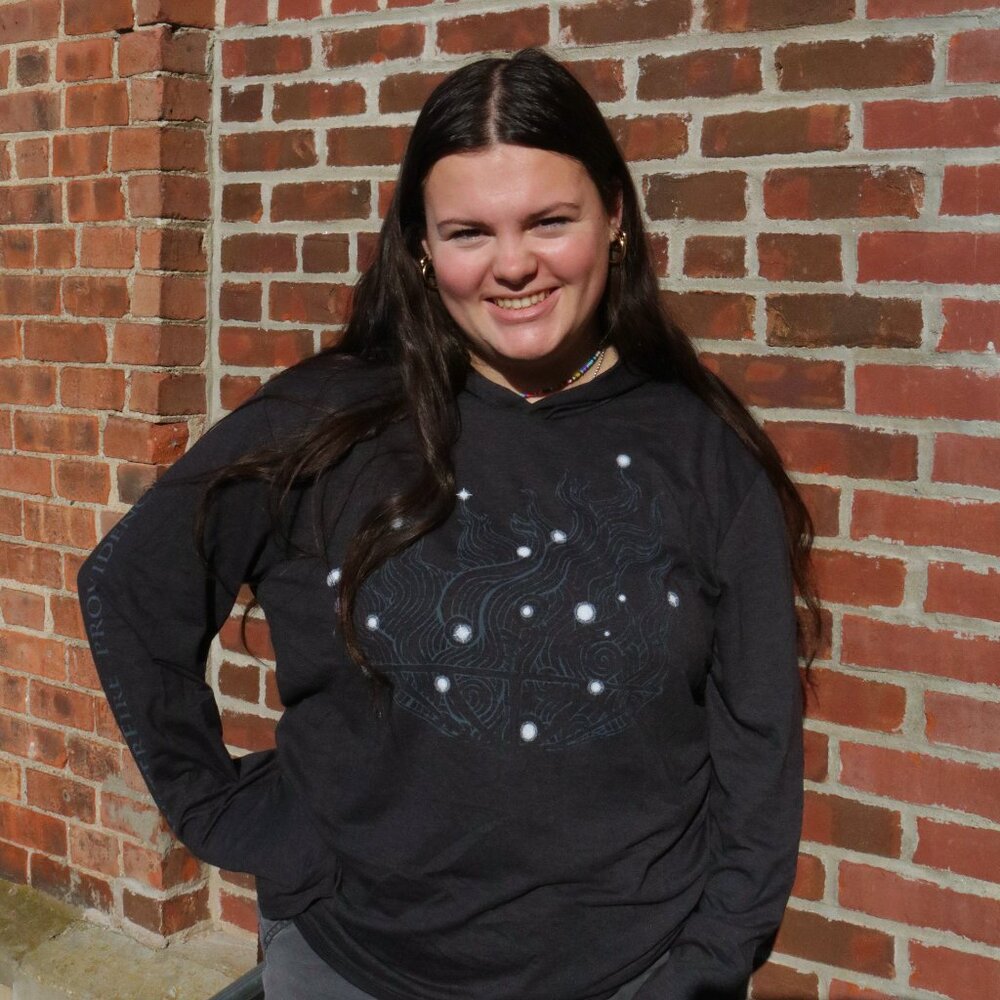 RARE WaterFire Providence Long-Sleeve Hooded Tee Small “Brazier Constellation"